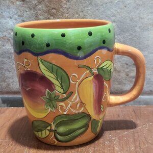 Laurie Gates Market Garden Vegetable Coffee Tea Mug Orange Cup